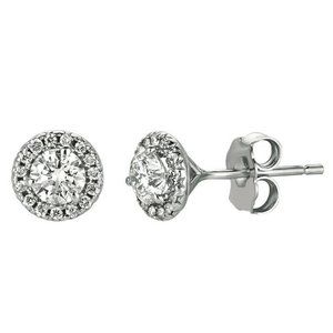 0.75 Ct Natural Diamond Earrings G SI 14K White Gold